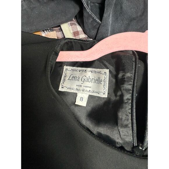 Lena Gabrielle New York Black Short Sleeve Lined Mini Dress A-Line Womens 8 - Picture 4 of 7